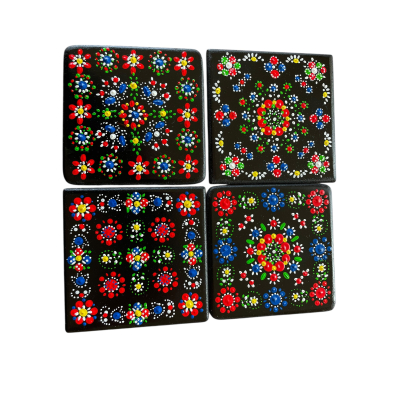 Bedrukte onderzetters set van 4 stuks nr. 001