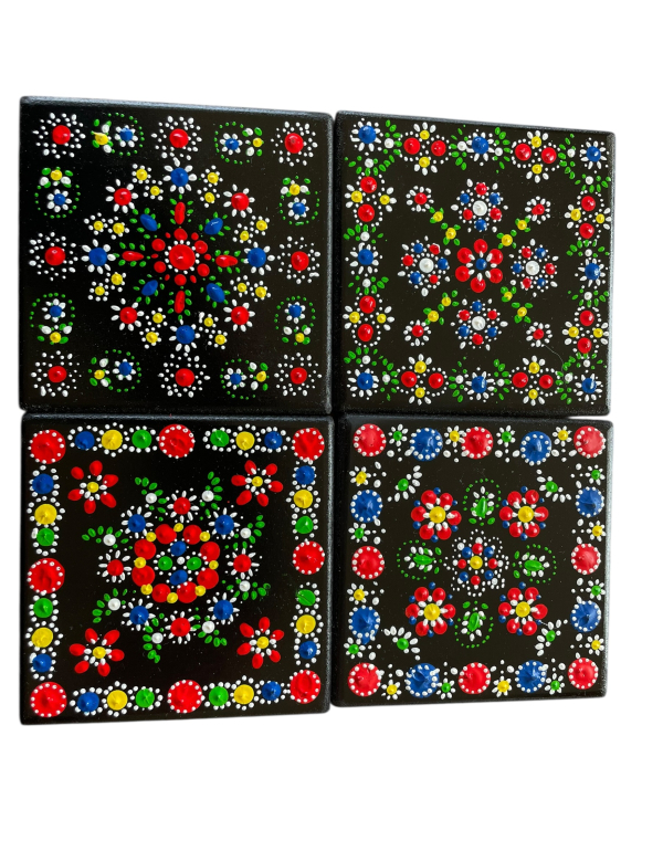 Bedrukte onderzetters set van 4 stuks nr. 002