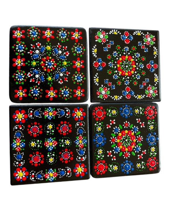 Bedrukte onderzetters set van 4 stuks nr. 001