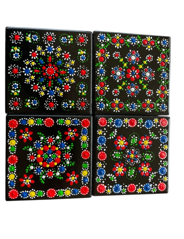 Bedrukte onderzetters set van 4 stuks nr. 002