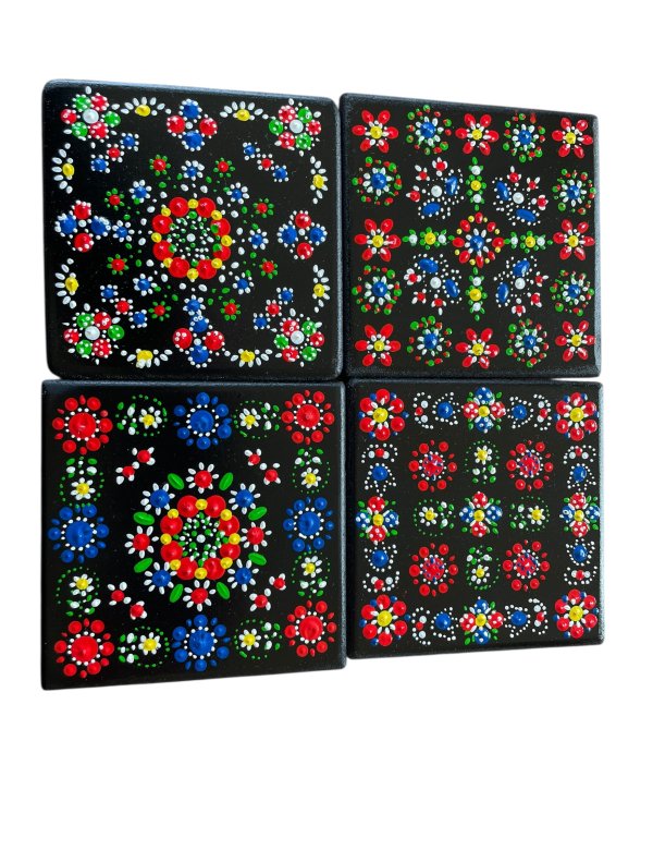 Bedrukte onderzetters set van 4 stuks nr. 003