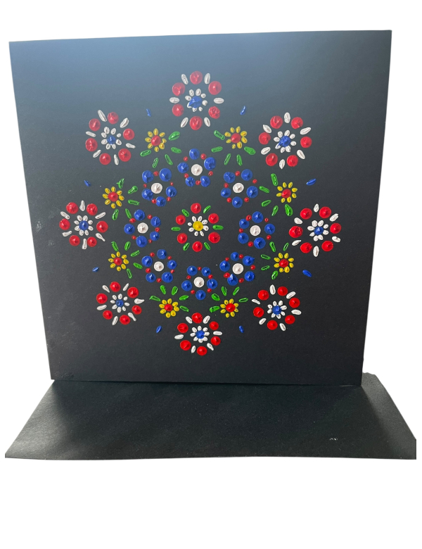 Bedrukte kaart vierkant dubbelgevouwen nr. 8 + envelop