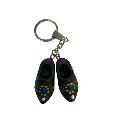 Sleutelhanger klompje 4cm met 2 klompjes nr. 3