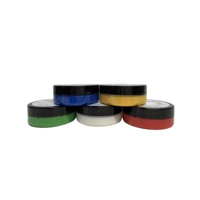 Set drukverf rood, wit, geel, blauw, groen 50 gram per kleur