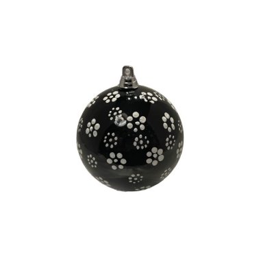 Kerstbal zwart met wit