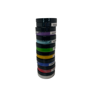 Klompenverf set van 8 potjes rood, wit, blauw, geel, groen, lichtblauw, paars, zwart a 50 gram